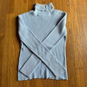 Vintage Y2K Light Blue Ribbed Turtleneck Sweater